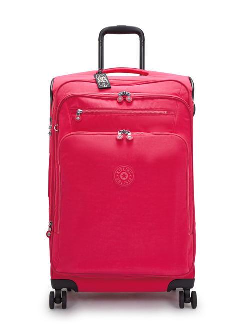 KIPLING NEW YOURI SPIN M Mittelgroßer Trolley rosa Konfetti - Halbharte Trolleys