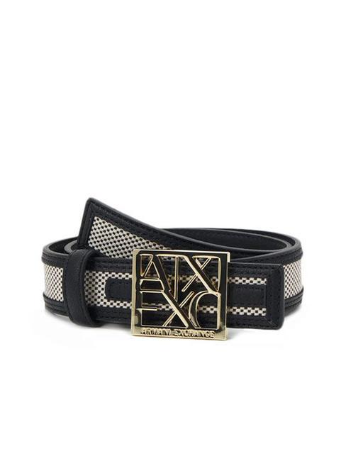 ARMANI EXCHANGE A|X BUCKLE Gürtel mit Canvas-Einsatz Schwarz - Gürtel