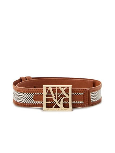 ARMANI EXCHANGE A|X BUCKLE Gürtel mit Canvas-Einsatz PERU / LEDER - Gürtel