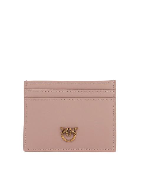 PINKO SIMPLY Kartenhalter aus Leder Puder-Antikgold - Brieftaschen Damen