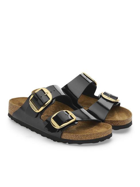 BIRKENSTOCK ARIZONA BIG BUCKLE Lackpantoffel Schwarz - Damenschuhe