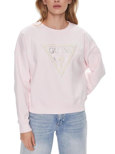 GUESS PONY HAIR Sweatshirt mit Rundhalsausschnitt Zurückhaltendes Rosa - Sweatshirts Damen