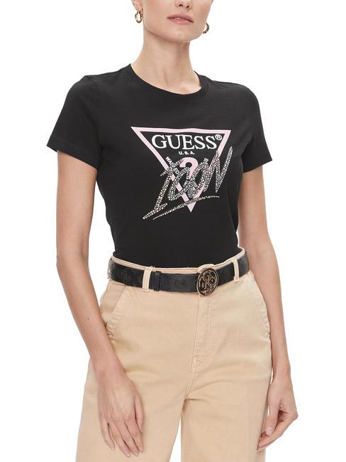 GUESS ICON Baumwoll-T-Shirt jetbla - T-Shirts und Tops für Damen