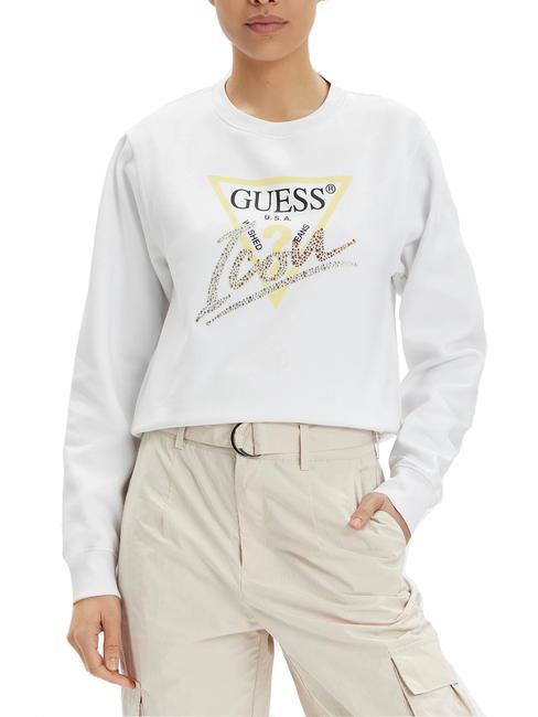 GUESS CN ICONIRT Sweatshirt mit Rundhalsausschnitt purweiß - Sweatshirts Damen