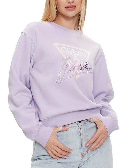 GUESS CN ICONIRT Sweatshirt mit Rundhalsausschnitt neues helles Flieder - Sweatshirts Damen