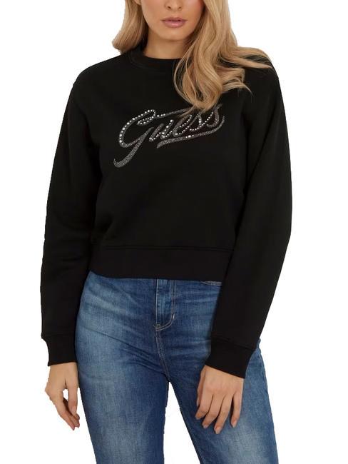 GUESS STONES LOGO Sweatshirt mit Rundhalsausschnitt und Strasssteinen jetbla - Sweatshirts Damen