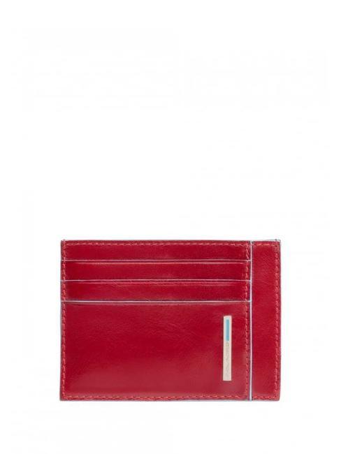 PIQUADRO Portacard Linie BLUE SQUARE, aus Leder Rot - Brieftaschen Herren