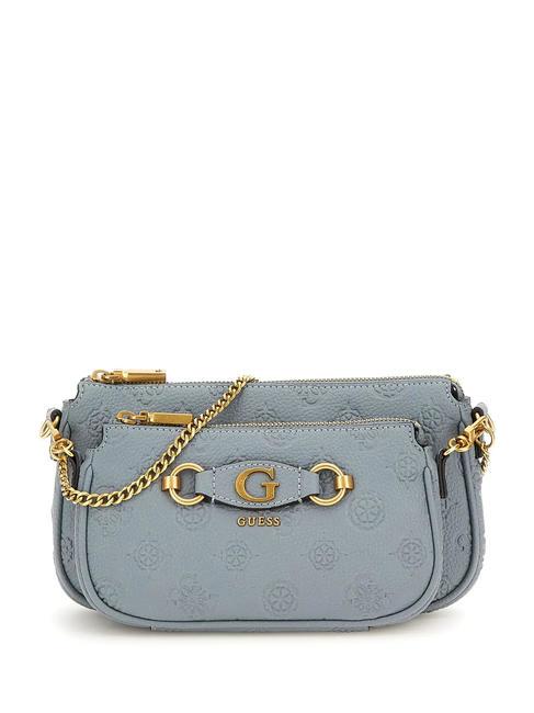 GUESS IZZY PEONY Doppelte Umhängetasche helles Denim-Logo - Damentaschen