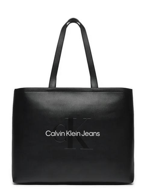 CALVIN KLEIN SCULPTED Tote Schultertasche schwarz/neutral - Damentaschen