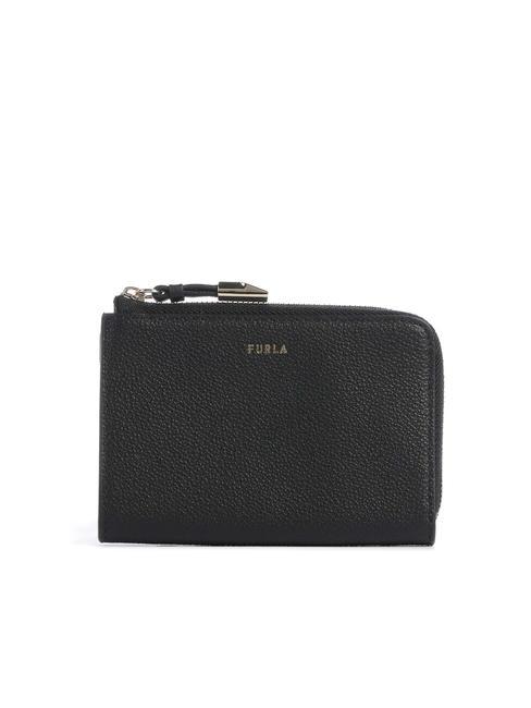 FURLA GOCCIA Kartenetui aus Leder mit Reißverschluss Schwarz - Brieftaschen Damen