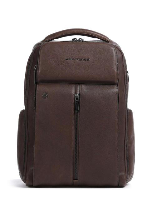 PIQUADRO HEDLEY Lederrucksack für 15,6-Zoll-Laptop MORO - PC-Rucksäcke