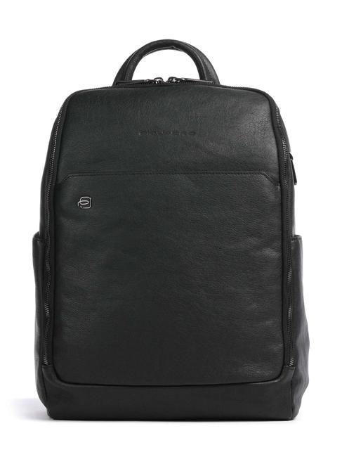 PIQUADRO BLACK SQUARE Lederrucksack für 14-Zoll-Laptop Schwarz - PC-Rucksäcke