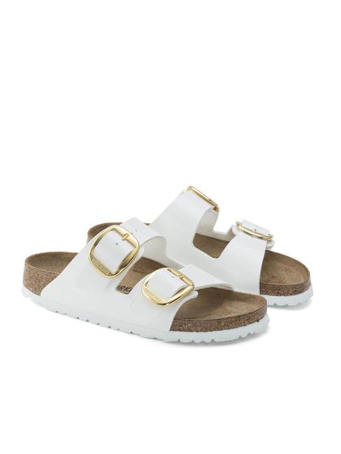 BIRKENSTOCK ARIZONA BIG BUCKLE Slipper-Sandale aus Lackleder Lackweiß - Damenschuhe