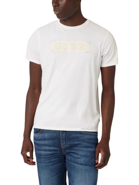 GUESS APPLIQUE Baumwoll-T-Shirt purweiß - Herren-T-Shirts