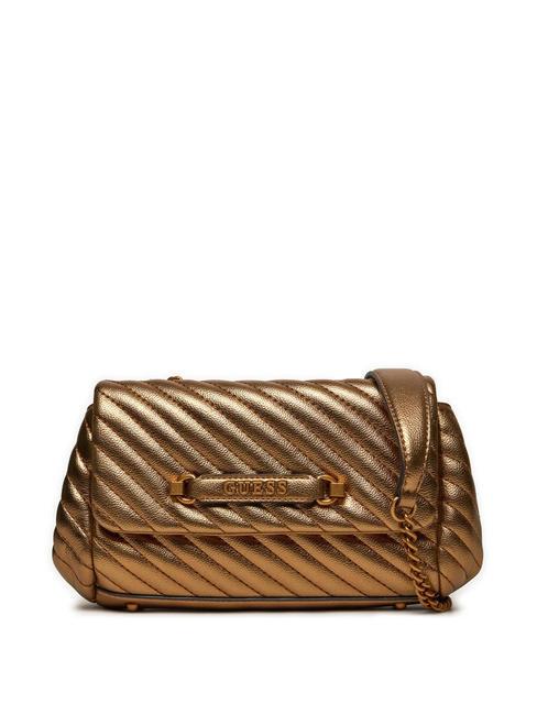 GUESS SELA Wandelbare Tasche aus Metall Bronze- - Damentaschen