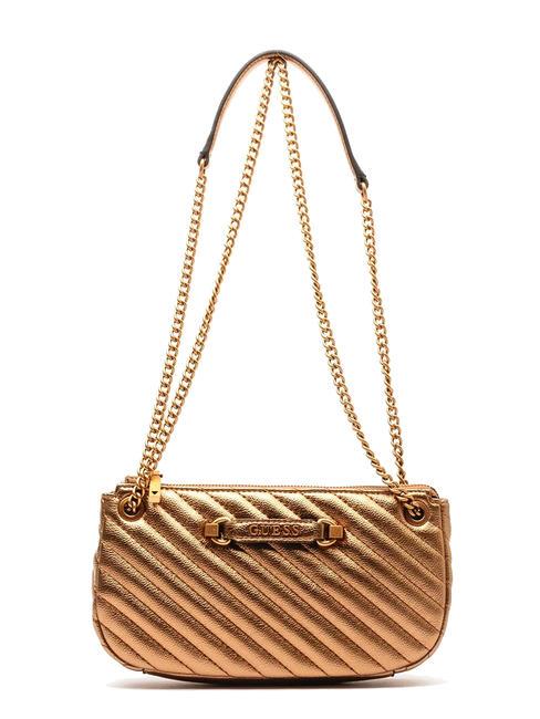 GUESS SELA Metallische Umhängetasche Bronze- - Damentaschen