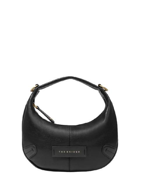 THE BRIDGE FLAVIA Kleine Ledertasche mit Schultergurt Schwarzes Gold - Damentaschen