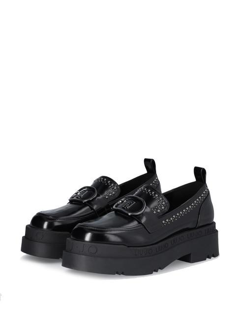 LIUJO LOVE 58 Plateau-Loafer mit Nieten Schwarz - Damenschuhe