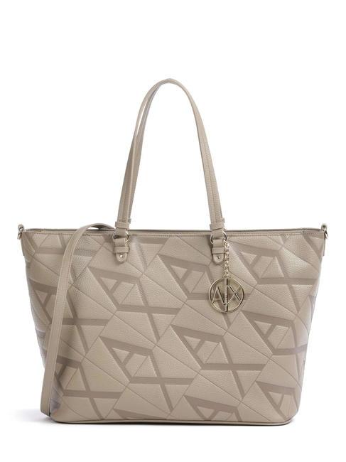 ARMANI EXCHANGE LOGO EMBOSSED Schulter-Shopper-Tasche Pisco/dunkler Pisco - Damentaschen