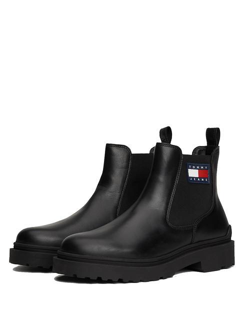 TOMMY HILFIGER TOMMY JEANS CHELSEA LEATHER  Stiefeletten aus Leder SCHWARZ - Herrenschuhe