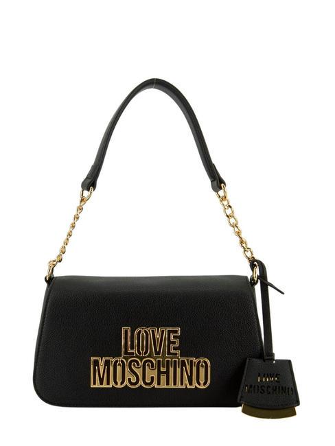 LOVE MOSCHINO METALLIC LOGO Umhängetasche mit Schultergurt Schwarz - Damentaschen