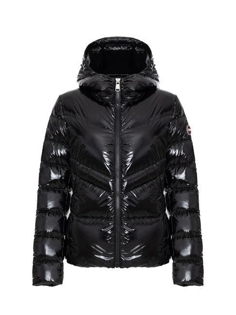 COLMAR GLOWER Glänzende Daunenjacke mit Kapuze Schwarz - Daunenjacken für Damen