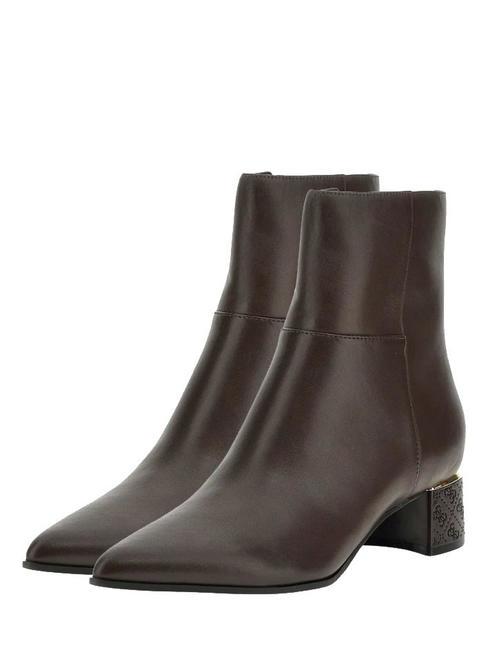 GUESS LUKKIE  Stiefeletten aus Leder braun - Damenschuhe