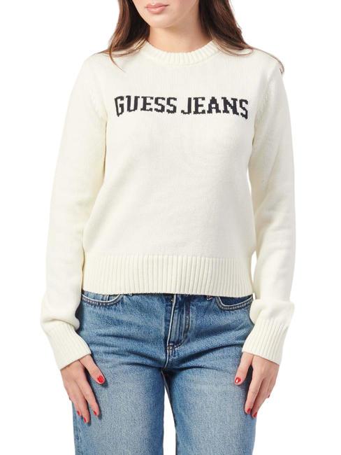 GUESS JEANS INTARSIA  Baumwollpullover warmweiß - Damenpullover