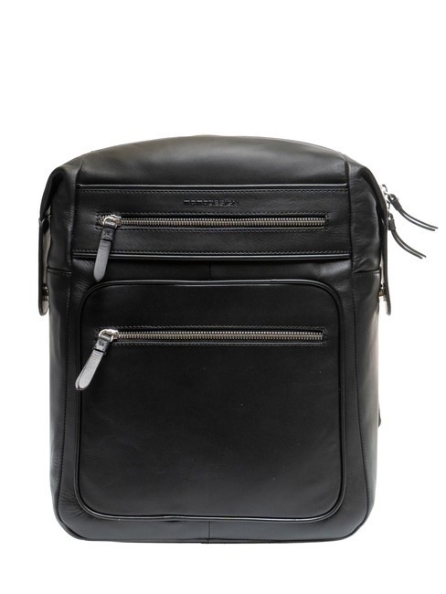 MOMO DESIGN BICOLOR Lederrucksack für 15,6-Zoll-Laptop Schwarz Schwarz - PC-Rucksäcke