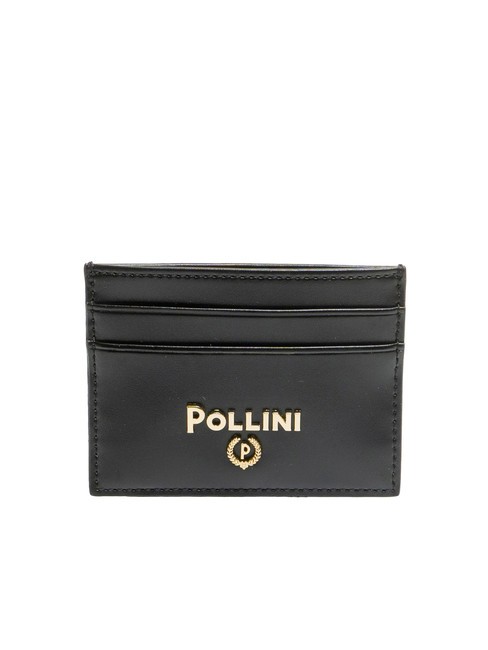 POLLINI METALLIC LOGO Flacher Kartenhalter Schwarz - Brieftaschen Damen