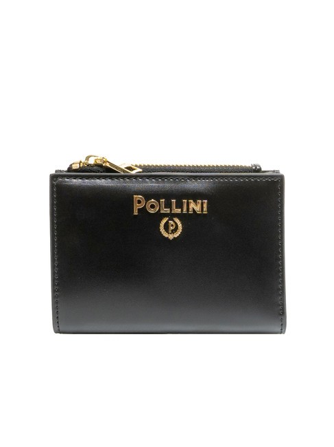 POLLINI METALLIC LOGO Kleines Münzportemonnaie Schwarz - Brieftaschen Damen