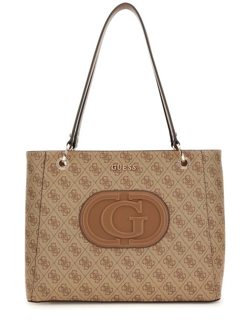 GUESS ECO MIETTA NOEL  Einkaufstasche Latte-Logo / braun - Damentaschen