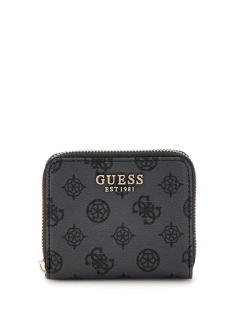 GUESS LAUREL Peony Mini-Geldbörse mit umlaufendem Reißverschluss Kohle-Logo - Brieftaschen Damen