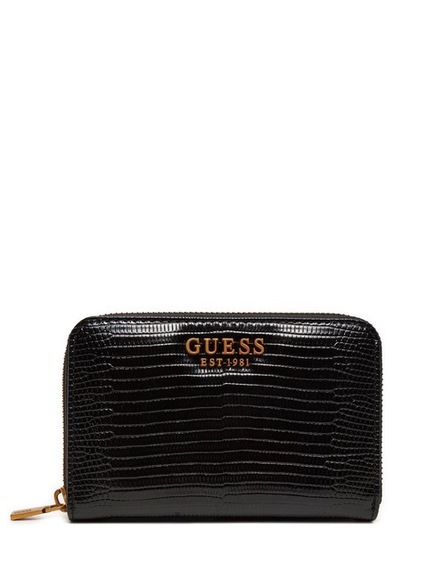 GUESS ECO ALI  Geldbörse mit Reptilienmuster SCHWARZ - Brieftaschen Damen