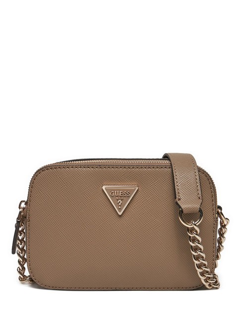 GUESS NOELLE Mini-Kameratasche mit Schultergurt dunkles Taupe - Damentaschen