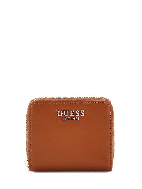 GUESS LAUREL  Mini-Geldbörse mit umlaufendem Reißverschluss COGNAC - Brieftaschen Damen