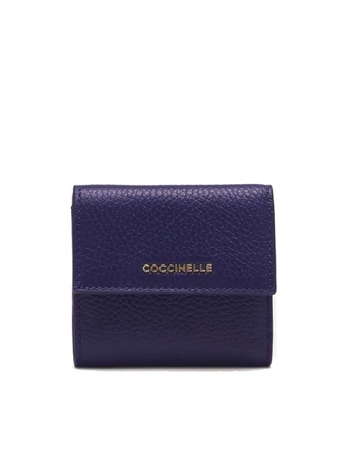 COCCINELLE METALLIC SOFT Portemonnaie aus genarbtem Leder königsblau - Brieftaschen Damen