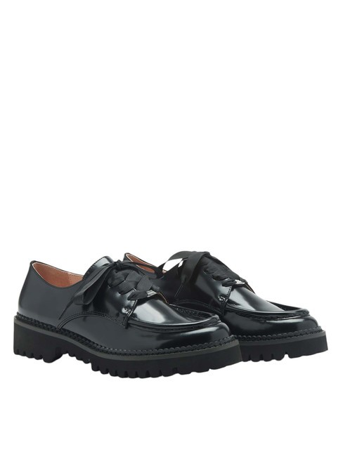 COCCINELLE LORD SHINY Oxford-Schuhe aus glänzendem Leder Schwarz - Damenschuhe