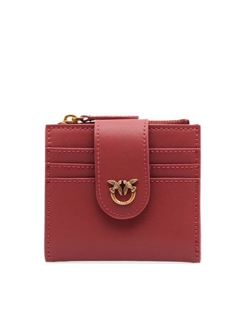 PINKO MULTI PURPOSE Kompakte Lederbrieftasche rotes Ocker-Antikgold - Brieftaschen Damen