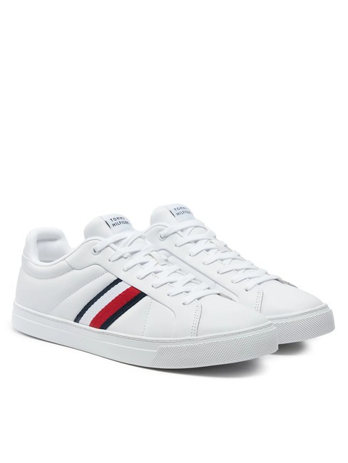 TOMMY HILFIGER ICON COURT STRIPES Ledersneaker Weiß - Herrenschuhe