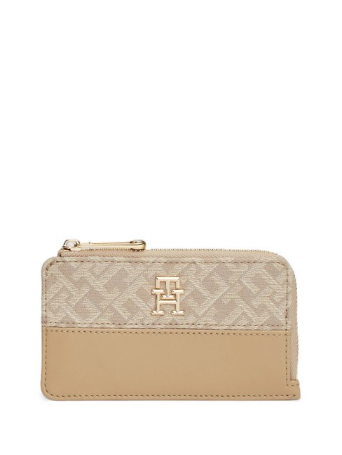 TOMMY HILFIGER JACQUARD  Schlanke Geldbörse Beige - Brieftaschen Damen