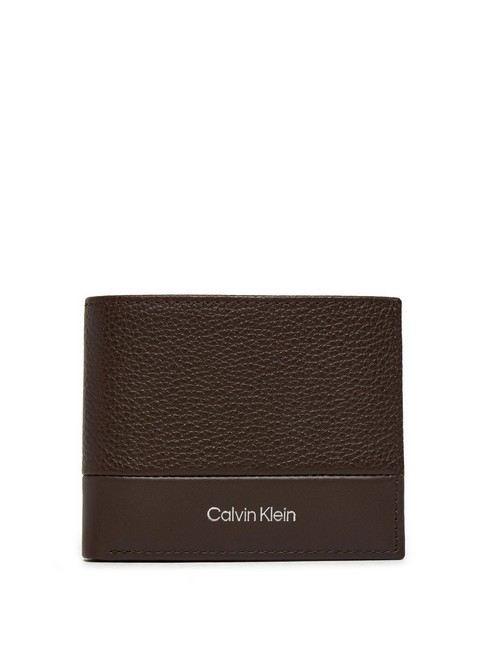 CALVIN KLEIN SUBTLE MIX Ledergeldbörse javabrauner Kieselstein und glatt - Brieftaschen Herren