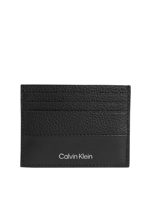 CALVIN KLEIN SUBTLE MIX Flaches Kartenetui aus Leder ck schwarzes Saffiano - Brieftaschen Herren