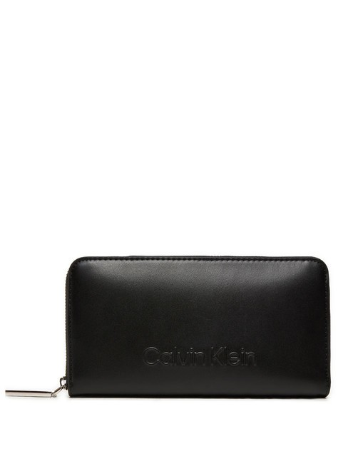 CALVIN KLEIN EMBOSSED CALVIN  Portemonnaie mit umlaufendem Reißverschluss ck schwarz - Brieftaschen Damen