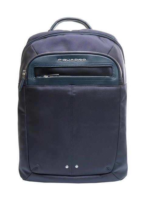 PIQUADRO LINK Rucksack aus Leder und Stoff, 15,6-Zoll-PC-Halterung blau2 - PC-Rucksäcke