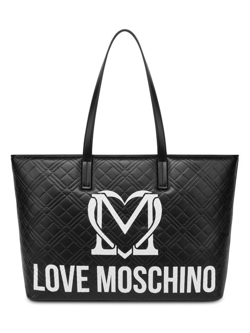 LOVE MOSCHINO LOGO QUILT Schulter-Einkaufstasche ne / offw - Damentaschen