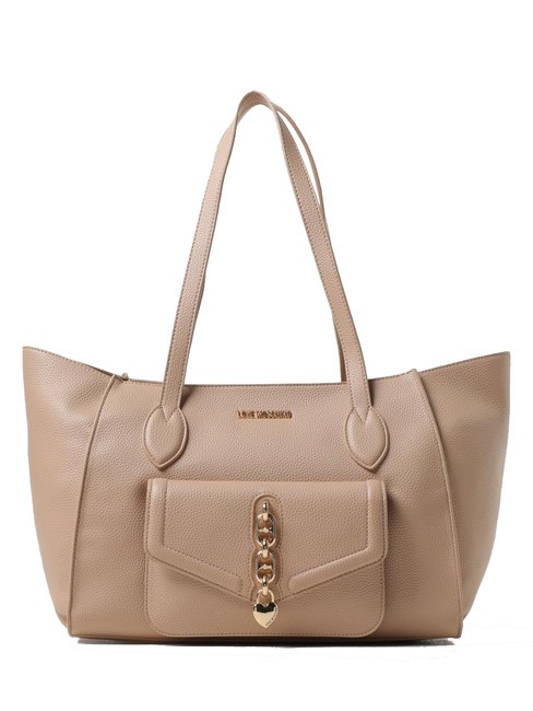 LOVE MOSCHINO HEART Schulter-Shopper-Tasche Creme - Damentaschen