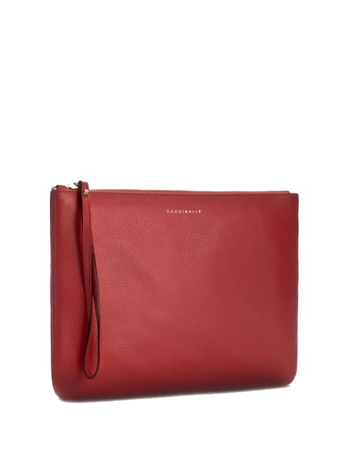 COCCINELLE ALIAS Clutch aus Leder mit Manschette Granatrot - Damentaschen