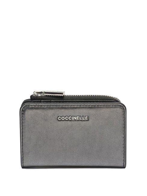 COCCINELLE METALLIC PEPITA Ledergeldbörse Schwarz - Brieftaschen Damen