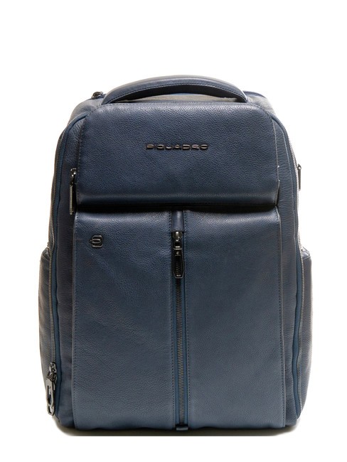 PIQUADRO WOLLEM Lederrucksack für 15,6-Zoll-Laptop Blau - PC-Rucksäcke